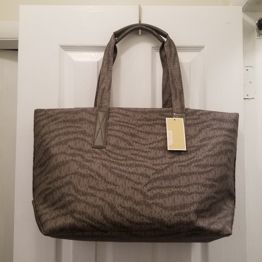 Michael kors monogram zebra tote bag